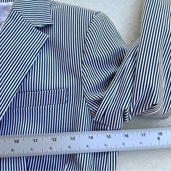 Zara Striped Blazer - Blue and White Women Size Medium - Picture 5 of 8